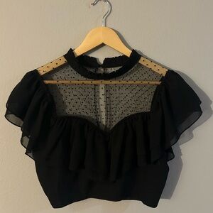 Black Cropped Blouse